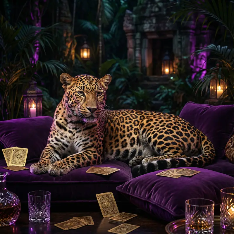 Leopardo elegante representando el Bacará en MGM Casino
