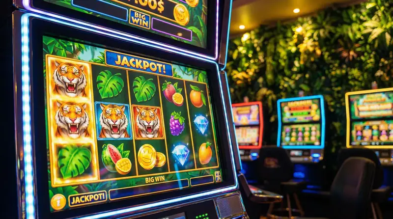 Tragamonedas con símbolos de tigre y selva en MGM Casino