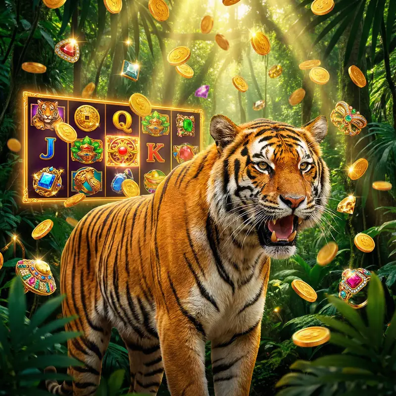 Tigre poderoso con monedas de oro - Tragamonedas MGM Casino